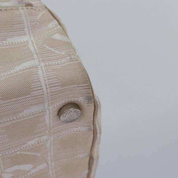 CHANEL New Travel Line Vanity Pouch Nylon Beige CC Auth ac3094 - Picture 9 of 16